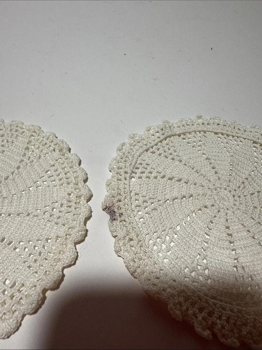 Vintage Cottagecore Lace & Crochet Doily Bundle Eyelet Ruffle Bolster Pillow Set